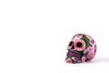 Typical Mexican skull painted isolated Dia de los muertos.