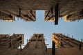 Typical middle eastern wind towers from ancient arabic architecture. Royalty Free Stock Photo