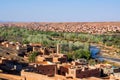 Typical modern Moroccan houses of Kasbah on the river Dades bank in Boumalne Dades, Morocco, Africa