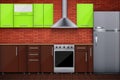 Typical modular kitchen Royalty Free Stock Photo