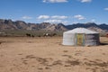 Nomadic yurt in desert