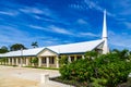 Typical Mormon church. The Church of Jesus Christ of Latter-day Saints in rural Oceania. Tonga, Polynesia, South Pacific Ocean.