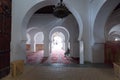 Typical moroccan accommodation in blue town Chefchaouen, Morocco, Africa View of a traditional Riad house Islamic indoor. Royalty Free Stock Photo