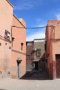 Moroccan city houses in old town of Marrrakesh - typical architecture
