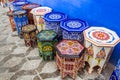 Typical Moroccan stools and tables