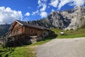 Typical mountain huts in the Austrian Alps