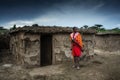 Typical housing of the Massai in Kenia - Africa Royalty Free Stock Photo