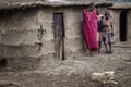 Typical housing of the Massai in Kenia - Africa Royalty Free Stock Photo