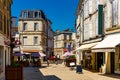 Typical narrow street in Cognac Old Town in summer, France Royalty Free Stock Photo