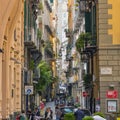 Typical narrow street of Naples city, Italy Royalty Free Stock Photo
