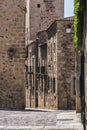 Typical narrow street of the old town of Caceres Royalty Free Stock Photo