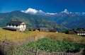 Annapurna Range mwith Dhampus village, Nepal