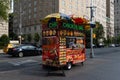 Typical New York City Halal Food Cart along a Street and Sidewalk on the Upper East Side of New York City Royalty Free Stock Photo