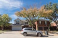 Typical North America house with car parked on the street and co Royalty Free Stock Photo