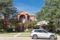 Typical North America house with car parked on the street and co Royalty Free Stock Photo