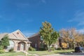 Typical North America house with car parked on the street and co Royalty Free Stock Photo