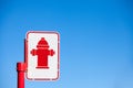 Typical North American road sign indicating the presence of a fire hydrant taken in a street of Montreal, Quebec, Canada Royalty Free Stock Photo