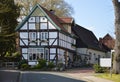 Typical Northern German Architecture in the Old Village Barnstorf, Lower Saxony Royalty Free Stock Photo