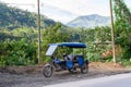Typical, notorious mototaxi in the streets of Iquitos, Peru. Royalty Free Stock Photo