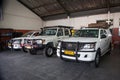 Typical off-road cars at rental company in Windhoek, Namibia