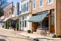 Typical Old American Stores on a Sunny Autumn Day Royalty Free Stock Photo