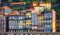 Typical old houses with colorful facades at Ribeira district, Porto, Portugal Royalty Free Stock Photo