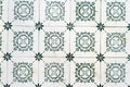 Typical old Lisbon tiles, detail of a classic ceramic tiles . Royalty Free Stock Photo