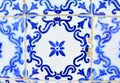 Typical old tiles of Portugal, detail of a classic ceramic tiles azulejo Royalty Free Stock Photo