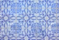 Typical old tiles of Portugal, detail of a classic ceramic tiles azulejo Royalty Free Stock Photo
