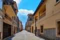 Typical old town in Mallorca with a narrow street. Petra. Balearic Islands Spain