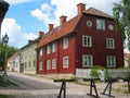 Typical old wooden houses. Linkoping. Sweden