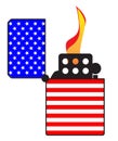 Stars And Stripes Flag Open Cigarette Lighter Royalty Free Stock Photo
