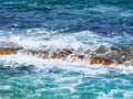 Pacific Ocean waves on Bondi Rocks, Sydney, Australia Royalty Free Stock Photo