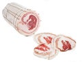 Pancetta arrotolata isolated on white background Royalty Free Stock Photo