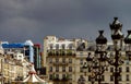 Typical Paris street view, summer day. Royalty Free Stock Photo