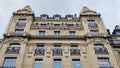 Typical parisian facade buildings, France.