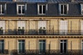 Typical Parisian French urban houses close up