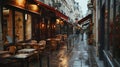 Typical Parisian outdoor cafe in Montmartre Royalty Free Stock Photo