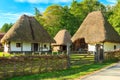 Typical peasant houses,Astra Ethnographic village museum,Sibiu,Romania,Europe Royalty Free Stock Photo