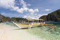 Typical philippine boats at beach Royalty Free Stock Photo