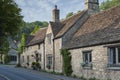 Typical and picturesque English countryside cottages in Castle Combe Village, Cotswolds, Wiltshire, England - UK Royalty Free Stock Photo