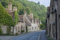 Typical and picturesque English countryside cottages in Castle Combe Village, Cotswolds, Wiltshire, England - UK Royalty Free Stock Photo