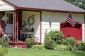 Typical porch with American Flag