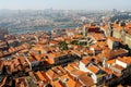 typical Porto houses next to the Douro River, picturesque architecture of lined houses and bright colors. Portugal Royalty Free Stock Photo