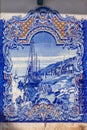 Typical Portuguese Azulejos (Blue tiles) depicting typical regional scenes