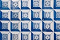 Typical portuguese blue geometrical tiles