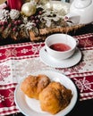 Typical Portuguese Christmas fritters Sonhos de Natal. Royalty Free Stock Photo