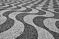 Typical portuguese cobblestone pavement. In black and white. Retro style