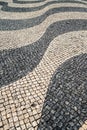 Typical portuguese cobblestone pavement pattern . black and whit Royalty Free Stock Photo