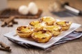 Typical Portuguese custard pies, `Pastel de Nata` or `Pastel de Belem`